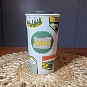 Starbucks OREGON PNW State Collection Ceramic‎ Coffee Mug w/ Lid Mug Cup 12 oz